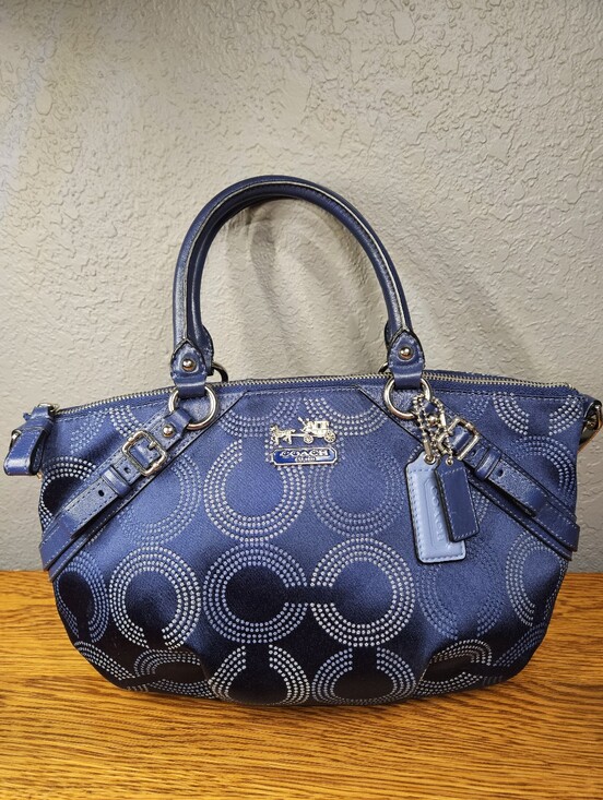 Coach Handbags - Coach Madison Dotted Op Art Sophia Convertible Bag